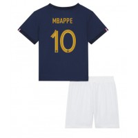 Fotbalové Dres Francie Kylian Mbappe #10 Dětské Domácí MS 2022 Krátký Rukáv (+ trenýrky)